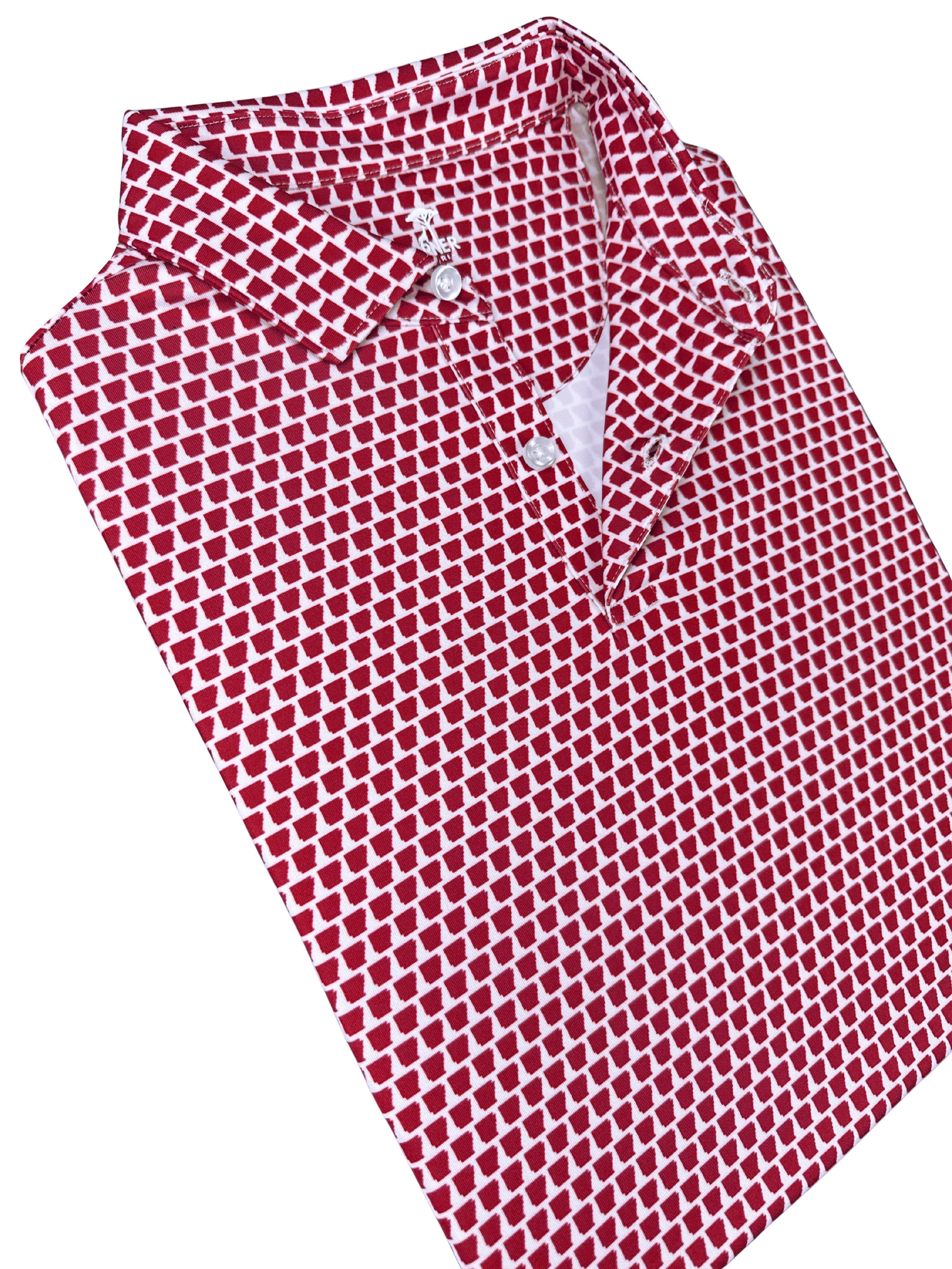 Arkansas Red Print Polo